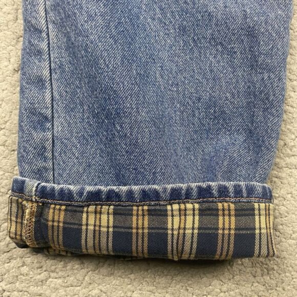 Vintage 90s LL Bean Flannel Lined Jeans Mens 32 Classic Fit 33x32 (31x32 ACTUAL) - Picture 3 of 16